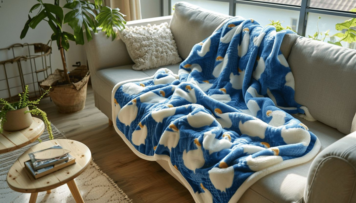 Comparatif des plaids bleus canards chez Ikea et la Maison du Monde