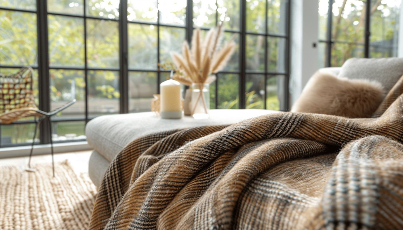 Découvrez l'élégance du plaid marron chocolat pour votre intérieur