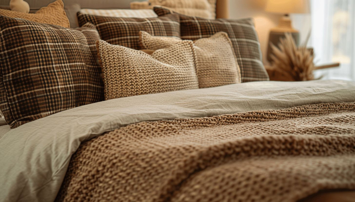 Dénicher un plaid marron pas cher et un couvre-lit en laine tricotée à petit prix