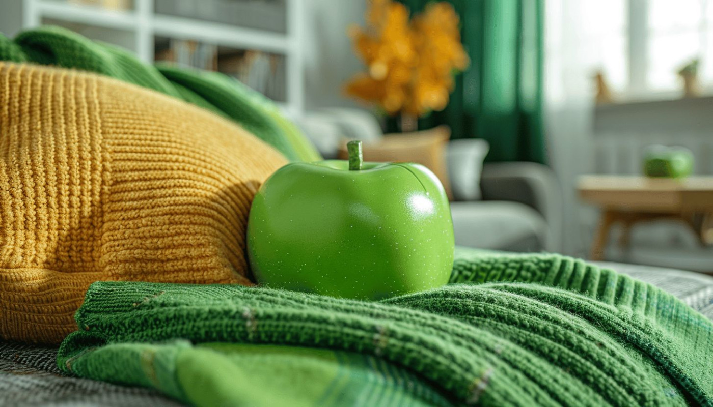 Sweat et plaid vert pomme : une touche de couleur vibrante dans votre garde-robe et votre intérieur